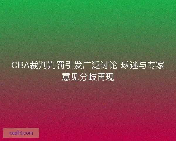 CBA裁判判罚引发广泛讨论 球迷与专家意见分歧再现